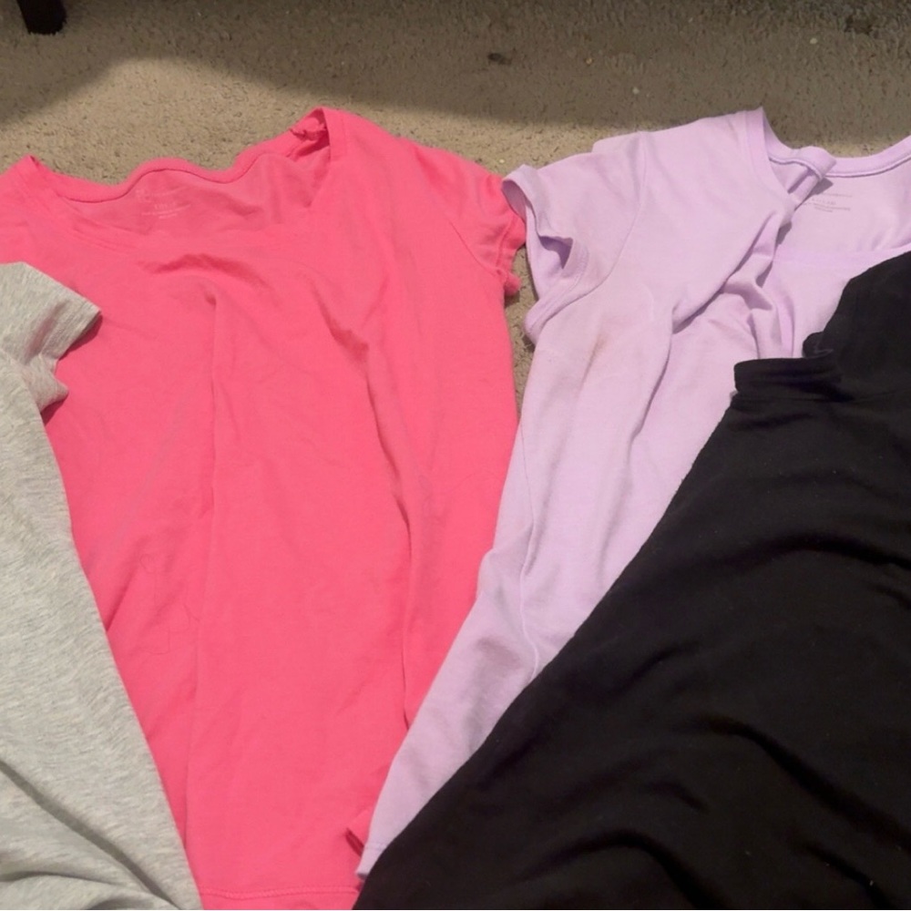 Pink, Purple, Black, and Gray T-Shirts